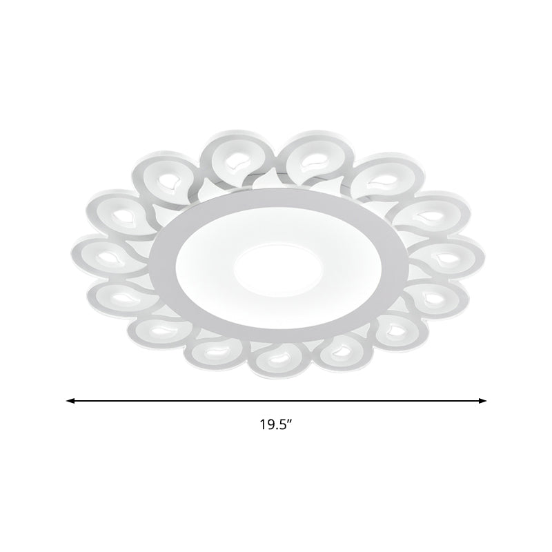 Modern Acrylic Circular Ceiling Light with Drop Pattern LED Flush Mount Ceiling for Living Room in White, 16"/19.5"/23.5" Dia Clearhalo 'Ceiling Lights' 'Close To Ceiling Lights' 'Close to ceiling' 'Flush mount' Lighting' 150532