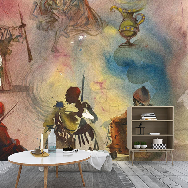 Surrealist Religious Wallpaper Mural Red Waterproofing Wall Art for Home Gallery Clearhalo 'Wall Decor' 'Wall Mural' 1505520