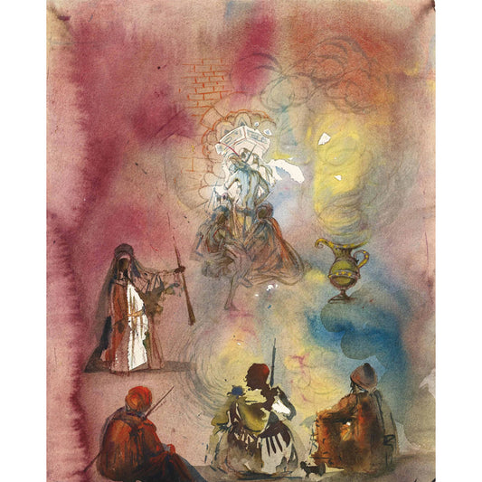 Surrealist Religious Wallpaper Mural Red Waterproofing Wall Art for Home Gallery Clearhalo 'Wall Decor' 'Wall Mural' 1505521