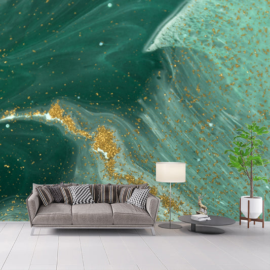 Artistry Flow and Sequins Mural for Accent Wall Customized Wall Covering in Green Clearhalo 'Wall Decor' 'Wall Mural' 1505749