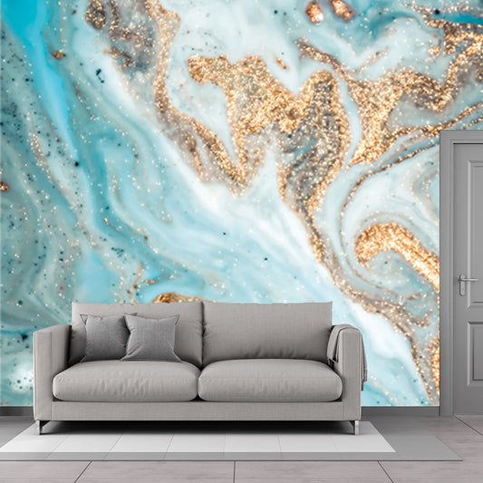 Illustration Sea Wave Wall Mural Decal Full Size Wall Art for Living Room, Custom Print Clearhalo 'Wall Decor' 'Wall Mural' 1505755