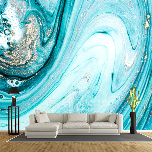 Tropical Whirling Pool Mural in Blue Moisture Resistant Wall Covering for Bedroom Clearhalo 'Wall Decor' 'Wall Mural' 1505760