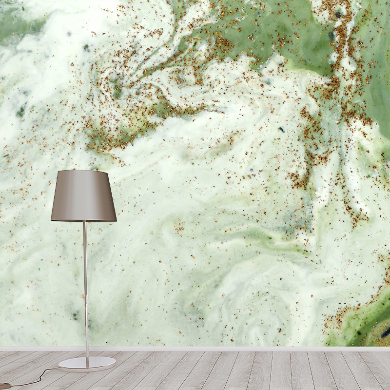 Big Waves Wall Paper Mural Light Green Non-Woven Wall Decor, Washable, Made to Measure Clearhalo 'Wall Decor' 'Wall Mural' 1505770