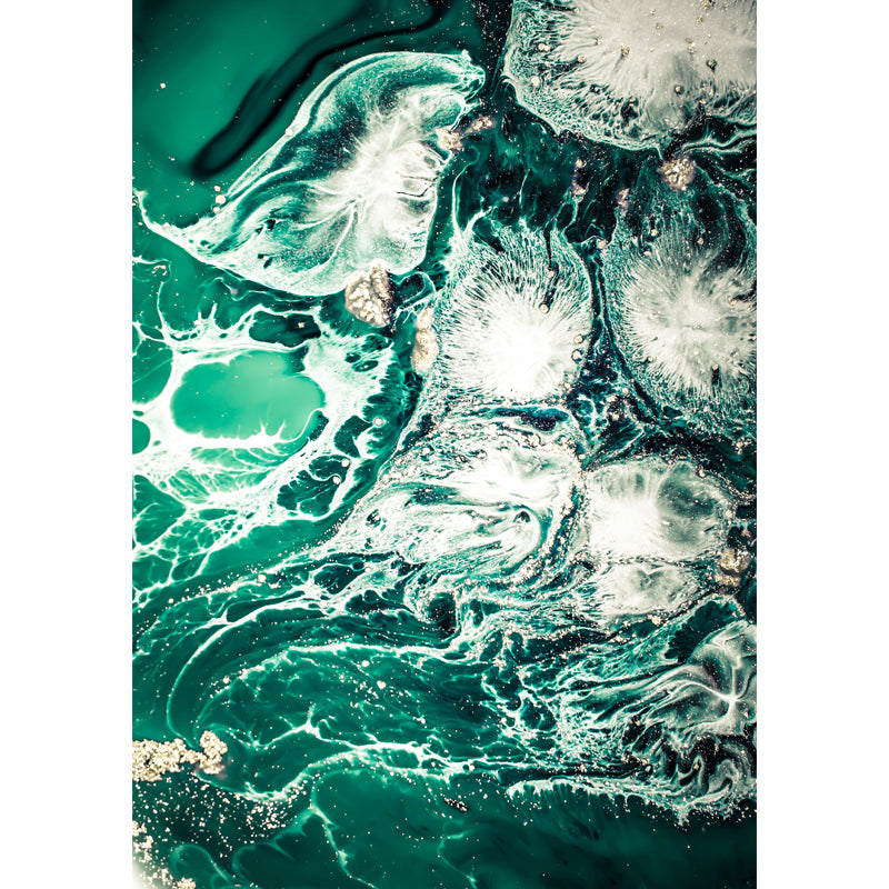 Tropix Jellyfish Mural Wallpaper Green Sea Scenery Wall Covering for Accent Wall Clearhalo 'Wall Decor' 'Wall Mural' 1505801