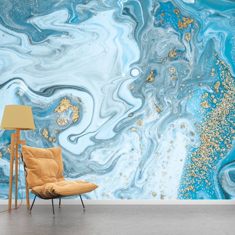 Whole Ocean Waves Mural Decal Tropix Beautiful Scenery Wall Art in Blue for Hallway Blue Clearhalo 'Wall Decor' 'Wall Mural' 1505823