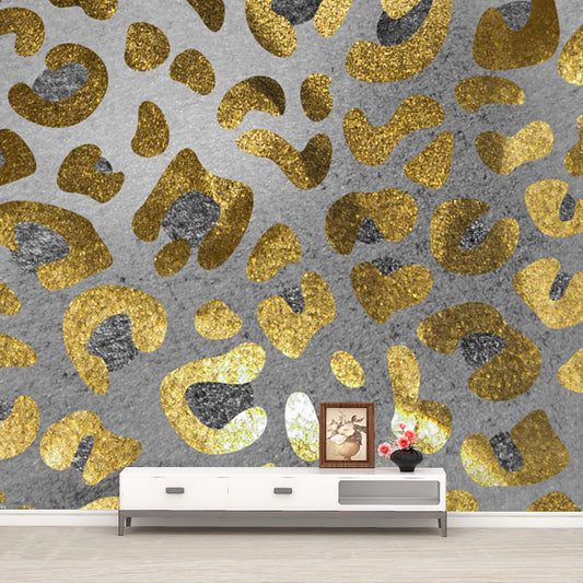 Trendy Leopard Print Foil Mural Bright Color Moisture Resistant Wall Decor for Living Room Clearhalo 'Wall Decor' 'Wall Mural' 1506114