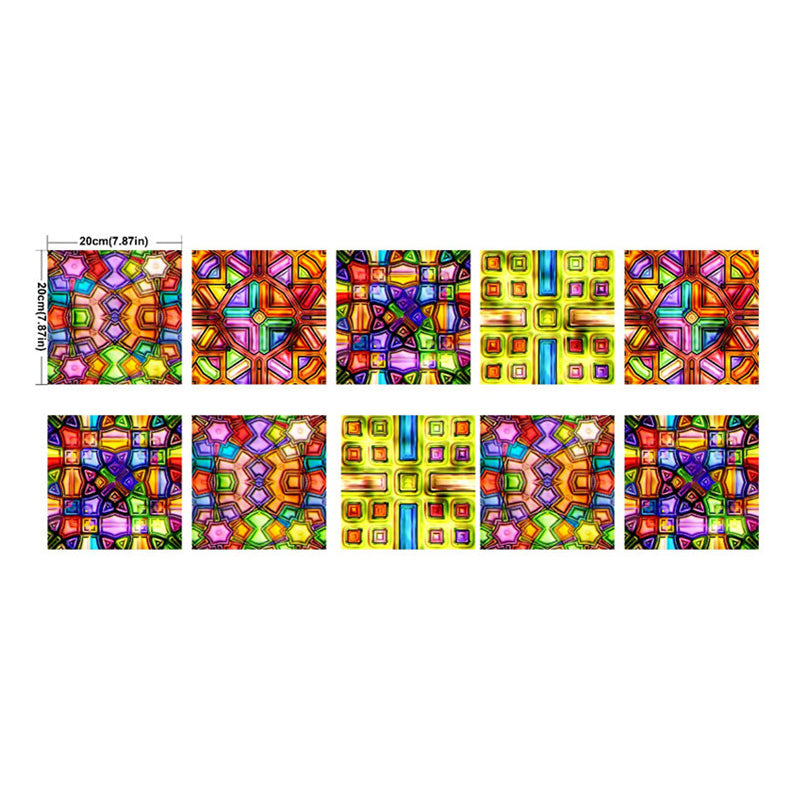 Mosaics Maze Wallpaper Panel Set 10 Pieces Yellow PVC Wall Art, Peel and Stick, 4.3-sq ft Clearhalo 'Wall Decor' 'Wallpaper' 1507420