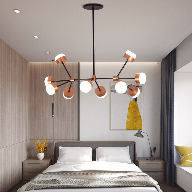 Contemporary Sputnik Ceiling Island Light Acrylic 10/12-Head Bedroom Drop Pendant in Gold 10 Gold Clearhalo 'Ceiling Lights' 'Island Lights' Lighting' 151093