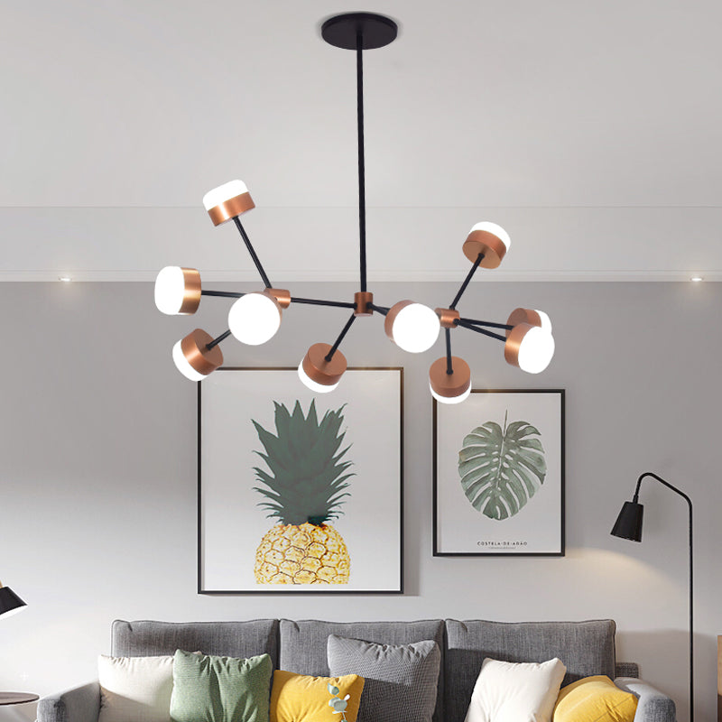 Contemporary Sputnik Ceiling Island Light Acrylic 10/12-Head Bedroom Drop Pendant in Gold Clearhalo 'Ceiling Lights' 'Island Lights' Lighting' 151094