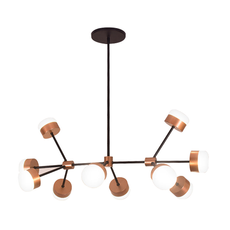 Contemporary Sputnik Ceiling Island Light Acrylic 10/12-Head Bedroom Drop Pendant in Gold Clearhalo 'Ceiling Lights' 'Island Lights' Lighting' 151095