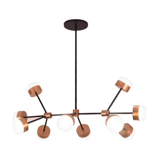 Contemporary Sputnik Ceiling Island Light Acrylic 10/12-Head Bedroom Drop Pendant in Gold Clearhalo 'Ceiling Lights' 'Island Lights' Lighting' 151095