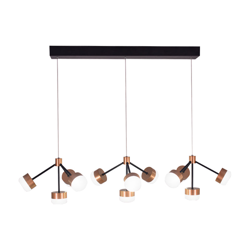 Contemporary Sputnik Ceiling Island Light Acrylic 10/12-Head Bedroom Drop Pendant in Gold Clearhalo 'Ceiling Lights' 'Island Lights' Lighting' 151099