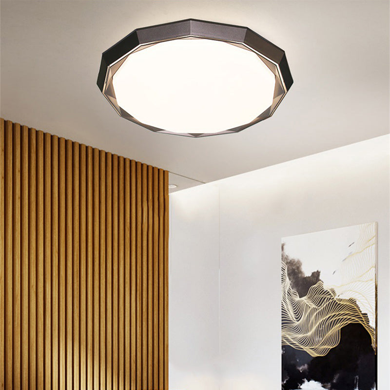 Polygon Flush Ceiling Light with Acrylic Frosted Diffuser LED Bedroom Ceiling Mount Light in Brown, 16"/19.5" Dia Brown Clearhalo 'Ceiling Lights' 'Close To Ceiling Lights' 'Close to ceiling' 'Flush mount' Lighting' 151162