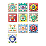 Bohemian Style Mandala Peel Wallpapers for Kitchen 4.3-sq ft Wall Art in Red-Yellow-Blue-Green Clearhalo 'Wall Decor' 'Wallpaper' 1512003