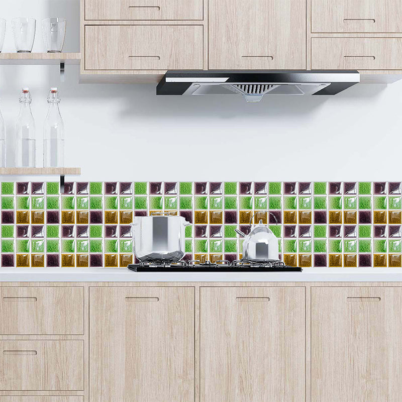 Juego de panel de papel tapiz de mosaico de mosaico de mármol decoración de  pared PVC contemporánea para baño, palo - Clearhalo