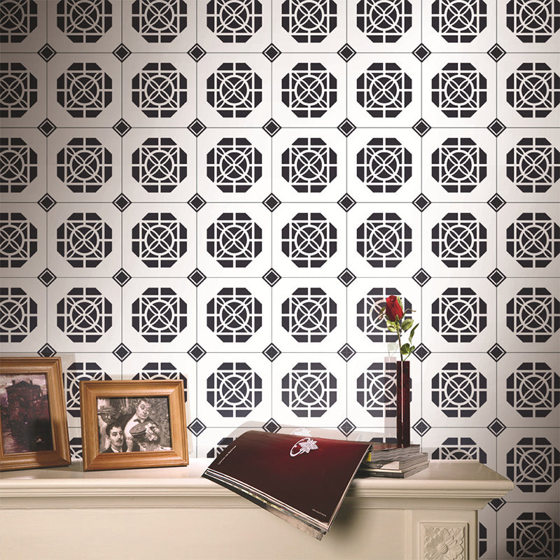 Geometric Octagon Pattern Wallpaper Border Vintage Smooth, 47% OFF