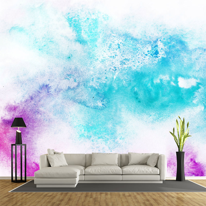 Blue Artistry Wallpaper Mural Whole Tie Dye Wall Decor for Bedroom, Customized Size Blue Clearhalo 'Wall Decor' 'Wall Mural' 1513439