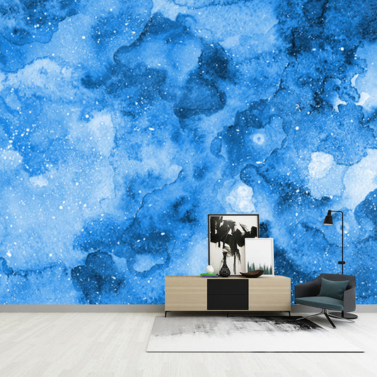 Ink in Water Look Mural Wallpaper Blue Artistry Wall Covering for Living Room, Custom-Print Clearhalo 'Wall Decor' 'Wall Mural' 1513451