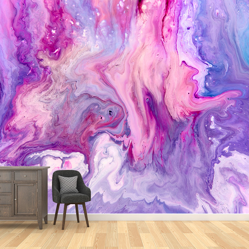 Purple Cascade Watercolor Mural Water Resistant Artistic Bedroom Wall Decoration Clearhalo 'Wall Decor' 'Wall Mural' 1513455