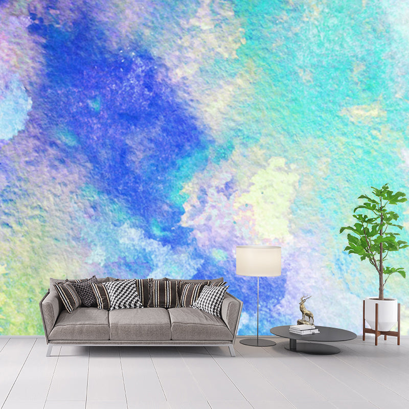 Illustration Tie Dye Wall Mural Full-Size Wall Art for Bedroom, Personalized Size, Green Clearhalo 'Wall Decor' 'Wall Mural' 1513471