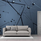 3D Geometric Shapes Wall Mural for Boys Room Customized Wall Art in Black, Non-Woven Clearhalo 'Wall Decor' 'Wall Mural' 1513919