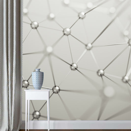 Stain-Proof Molecular Structure Mural Custom Size 3D Wall Covering for Accent Wall Clearhalo 'Wall Decor' 'Wall Mural' 1513960