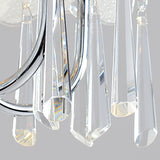 5 Bulbs Flower Hanging Chandelier Light Modern Glass Ceiling Light Fixture with K9 Crystal in Chrome Clearhalo 'Ceiling Lights' 'Chandeliers' 'Modern Chandeliers' 'Modern' Lighting' 151403