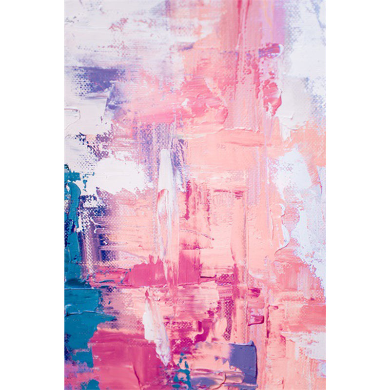Modern Bedroom Rug in Pink Abstract Painting Print Rug Polyester Washable Area Rug Clearhalo 'Area Rug' 'Modern' 'Rugs' Rug' 1516172