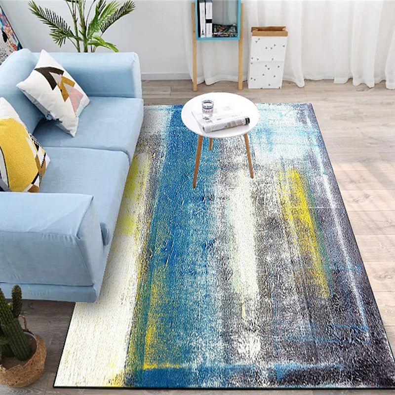 Grey Bedroom Rug Modern Abstract Aquarelle Pattern Area Rug Polyester Washable Carpet Grey Clearhalo 'Area Rug' 'Modern' 'Rugs' Rug' 1516471