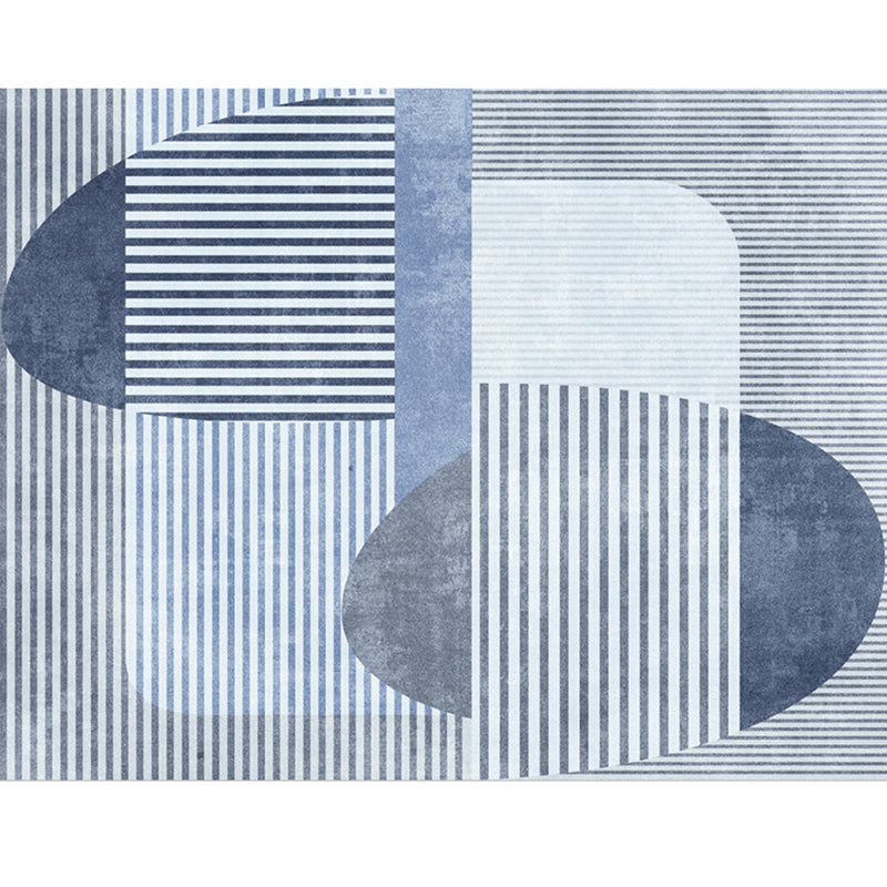 Blue and Grey Simple Rug Polyester Striped Abstract Colorblock Rug Washable Rectangle Rug for Living Room Clearhalo 'Area Rug' 'Modern' 'Rugs' Rug' 1516574