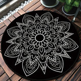 Tribal Medallion Rug Black and White Southwestern Rug Polyester Washable Area Rug for Living Room White Clearhalo 'Area Rug' 'Rugs' 'Southwestern' Rug' 1516653