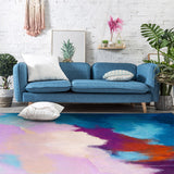 Minimalist Modern Rug Colorful Abstract Painting Print Area Rug Polyester Washable Carpet for Bedroom Blue Clearhalo 'Area Rug' 'Modern' 'Rugs' Rug' 1516683