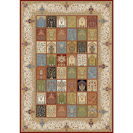 Moroccan Floral Rectangle Pattern Rug in Ivory Polyester Carpet Washable Area Rug for Living Room Clearhalo 'Area Rug' 'Moroccan' 'Rugs' Rug' 1516888