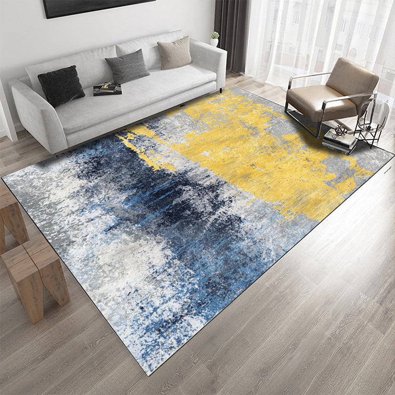 Nordic Modern Rug in Grey Abstract Oil Painting Print Area Rug Polyester Washable Carpet for Home Decoration Clearhalo 'Area Rug' 'Modern' 'Rugs' Rug' 1516931