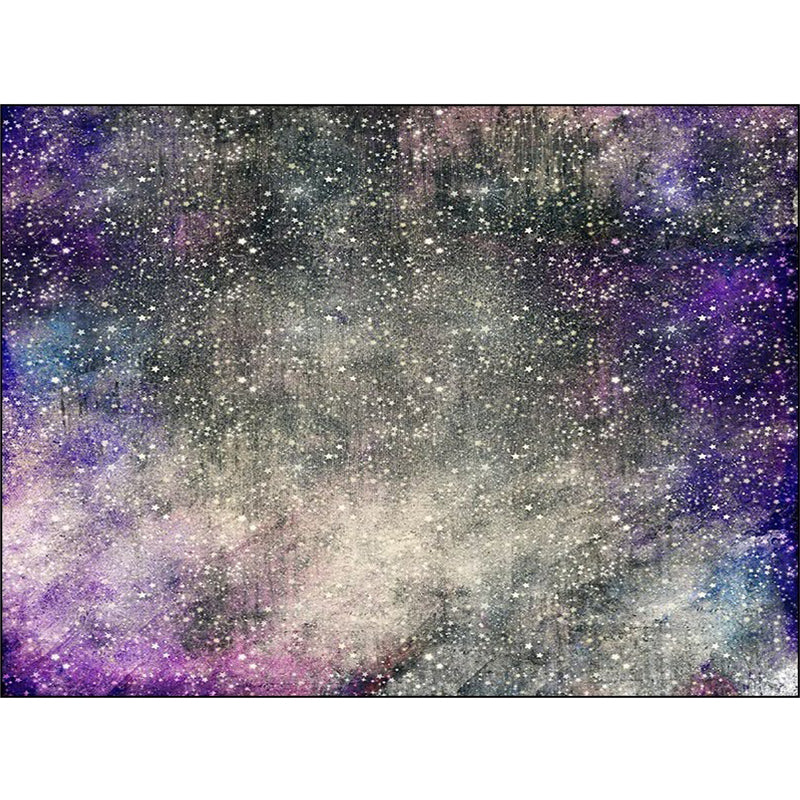 Modern Living Room Rug in Grey and Purple Abstract Galaxy Star Pattern Rug Polyester Washable Area Rug Clearhalo 'Area Rug' 'Modern' 'Rugs' Rug' 1516956