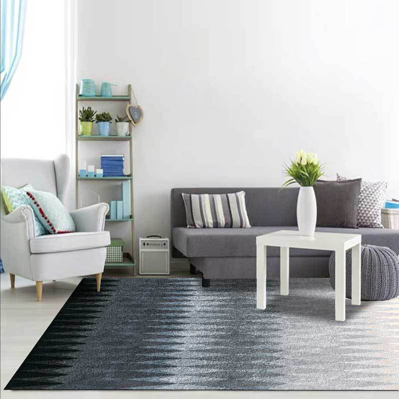 Black and Blue Bedroom Rug Modern Abstract Diamond Pattern Area Rug Polyester Washable Carpet Black Clearhalo 'Area Rug' 'Modern' 'Rugs' Rug' 1517299