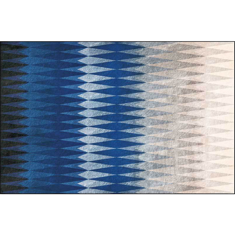 Black and Blue Bedroom Rug Modern Abstract Diamond Pattern Area Rug Polyester Washable Carpet Clearhalo 'Area Rug' 'Modern' 'Rugs' Rug' 1517309