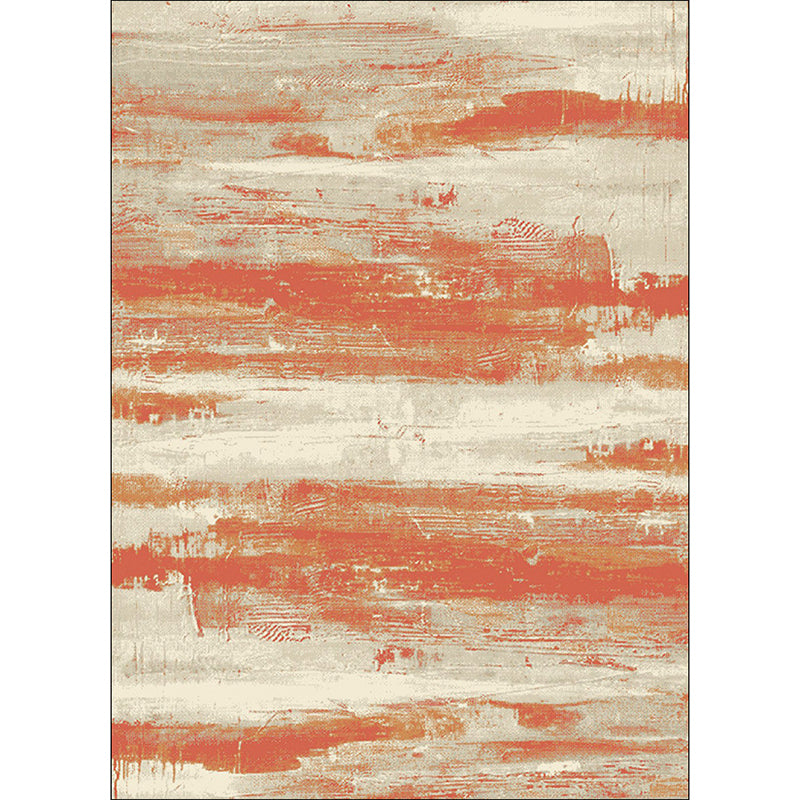 Simple Modern Rug in Orange Abstract Painting Print Area Rug Polyester Washable Carpet for Bedroom Clearhalo 'Area Rug' 'Modern' 'Rugs' Rug' 1517376