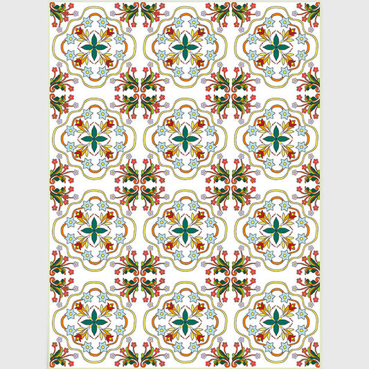 White Bedroom Rug Moroccan Geometric Flower Leaf Pattern Rug Polyester Anti-Slip Carpet Clearhalo 'Area Rug' 'Moroccan' 'Rugs' Rug' 1517418