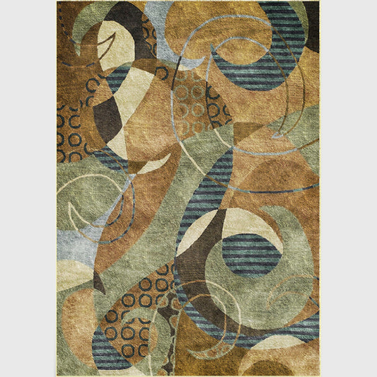 Brown Bedroom Rug Modern Abstract Lines Irregular Shape Pattern Area Rug Polyester Washable Rug Clearhalo 'Area Rug' 'Modern' 'Rugs' Rug' 1517689