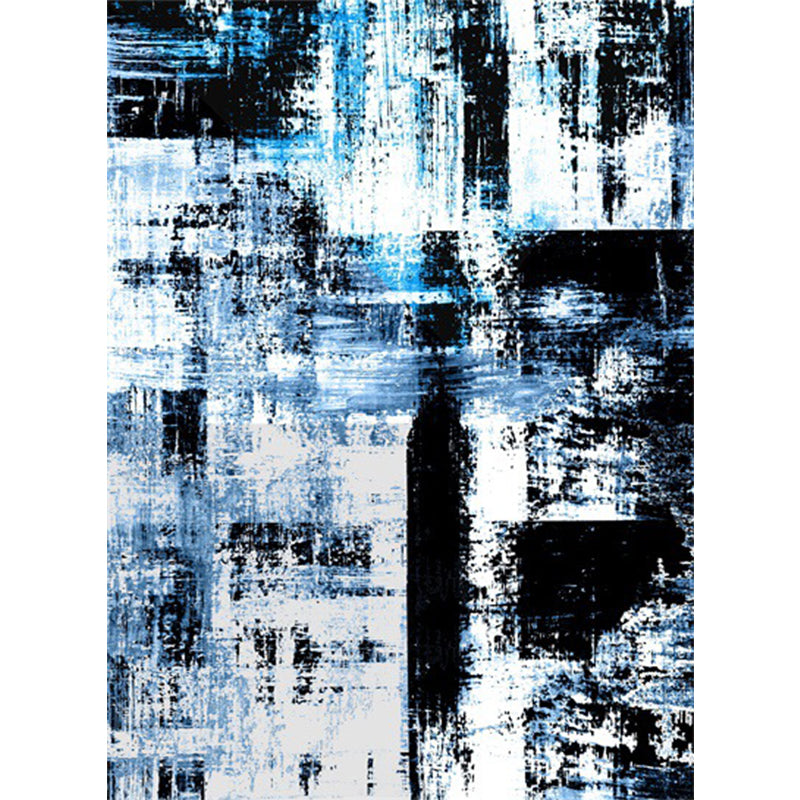 Blue Decorative Rug Modern Abstract Pigment Pattern Area Rug Polyester Washable Carpet Clearhalo 'Area Rug' 'Modern' 'Rugs' Rug' 1517764