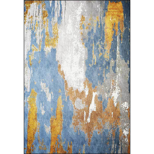 Blue Bedroom Rug Modern Abstract Ink Painting Pattern Area Rug Polyester Washable Carpet Clearhalo 'Area Rug' 'Modern' 'Rugs' Rug' 1517779