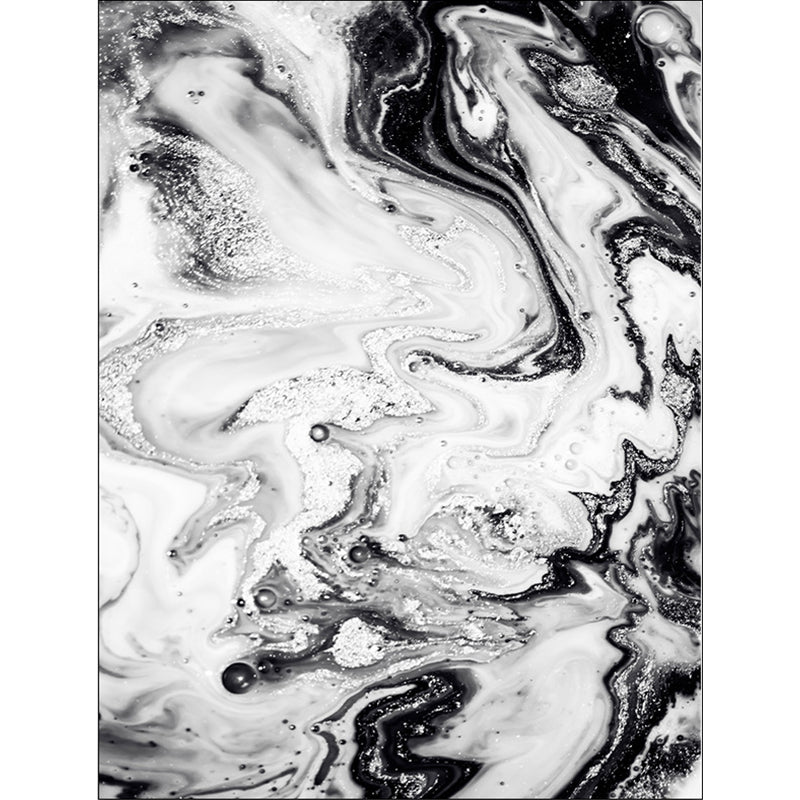 Black and White Bedroom Rug Modern Abstract Bubbles Ink Painting Pattern Area Rug Polyester Washable Rug Clearhalo 'Area Rug' 'Modern' 'Rugs' Rug' 1517787