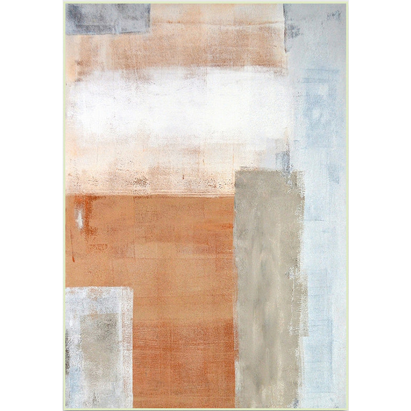 Orange Bedroom Rug Modern Abstract Oil Painting Pattern Area Rug Polyester Washable Carpet Clearhalo 'Area Rug' 'Modern' 'Rugs' Rug' 1517887