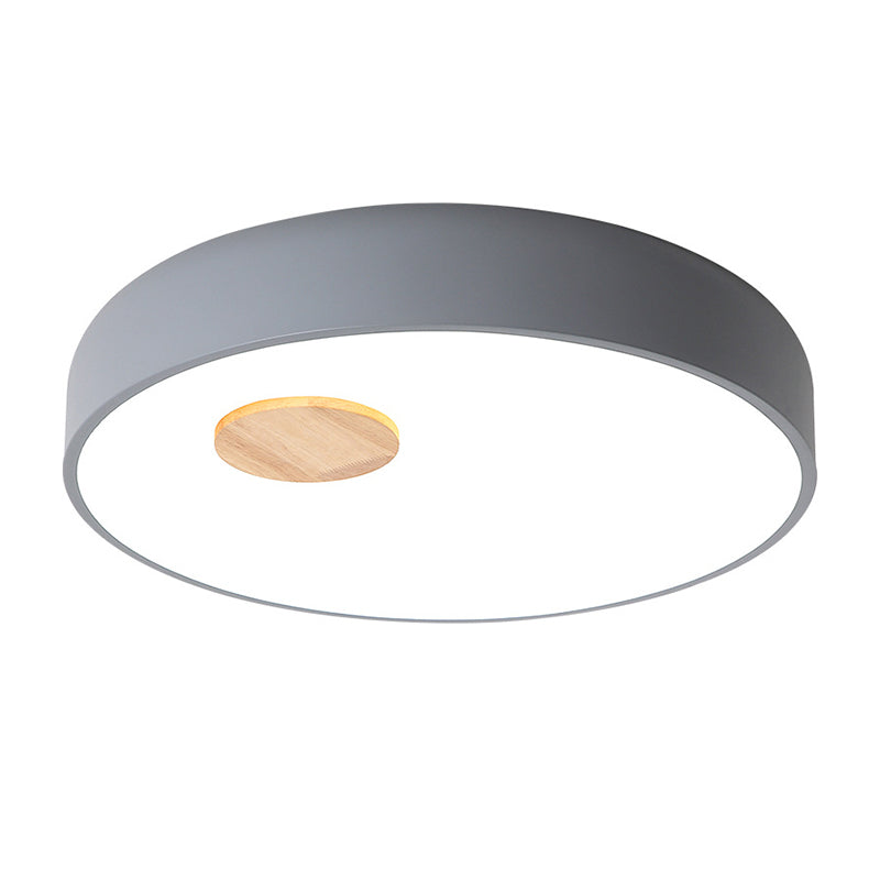 Round Metal Flush Ceiling Light Fixture with Acrylic Diffuser Nordic Gray/Yellow/Green Ceiling Flush Mount for Living Room in Warm/White Clearhalo 'Ceiling Lights' 'Close To Ceiling Lights' 'Close to ceiling' 'Flush mount' Lighting' 151894