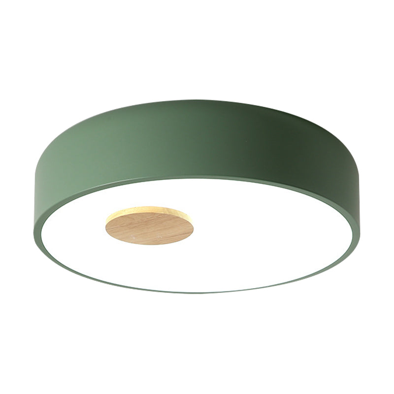 Round Metal Flush Ceiling Light Fixture with Acrylic Diffuser Nordic Gray/Yellow/Green Ceiling Flush Mount for Living Room in Warm/White Clearhalo 'Ceiling Lights' 'Close To Ceiling Lights' 'Close to ceiling' 'Flush mount' Lighting' 151898