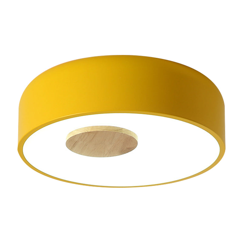 Round Metal Flush Ceiling Light Fixture with Acrylic Diffuser Nordic Gray/Yellow/Green Ceiling Flush Mount for Living Room in Warm/White Clearhalo 'Ceiling Lights' 'Close To Ceiling Lights' 'Close to ceiling' 'Flush mount' Lighting' 151902