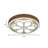 Modern Flower Pattern Flush Ceiling Light Crystal and Acrylic White/3 Color LED Ceiling Light in Brown/White Clearhalo 'Ceiling Lights' 'Close To Ceiling Lights' 'Close to ceiling' 'Flush mount' Lighting' 151988