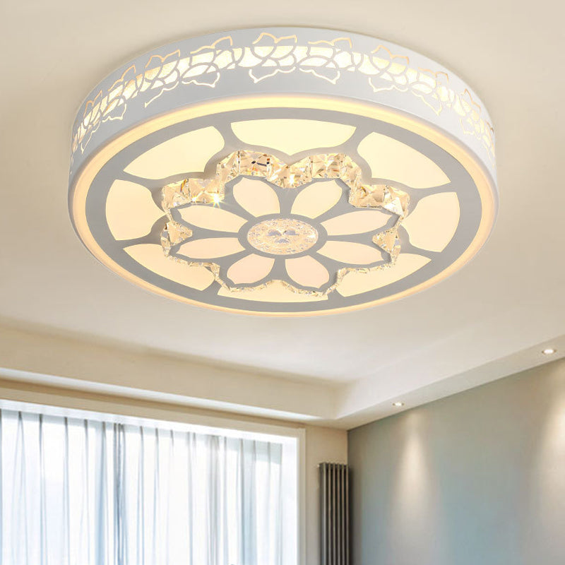 LED Flower Ceiling Light Modernist Acrylic and Crystal White/3 Color Lighting Ceiling Mount Light in Brown/White Clearhalo 'Ceiling Lights' 'Close To Ceiling Lights' 'Close to ceiling' 'Flush mount' Lighting' 152118