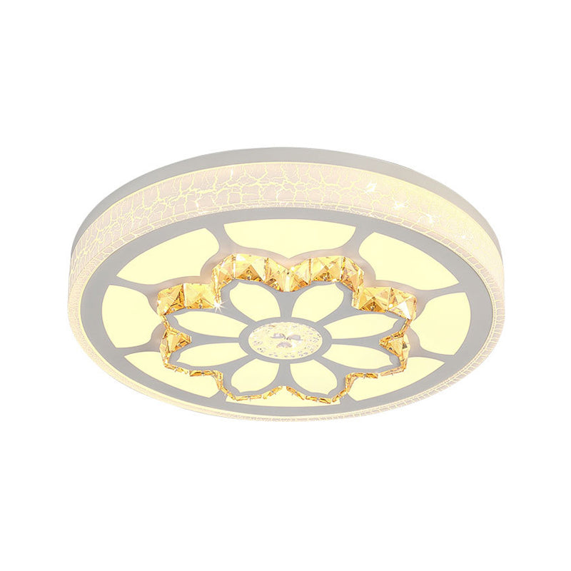 LED Flower Ceiling Light Modernist Acrylic and Crystal White/3 Color Lighting Ceiling Mount Light in Brown/White Clearhalo 'Ceiling Lights' 'Close To Ceiling Lights' 'Close to ceiling' 'Flush mount' Lighting' 152127